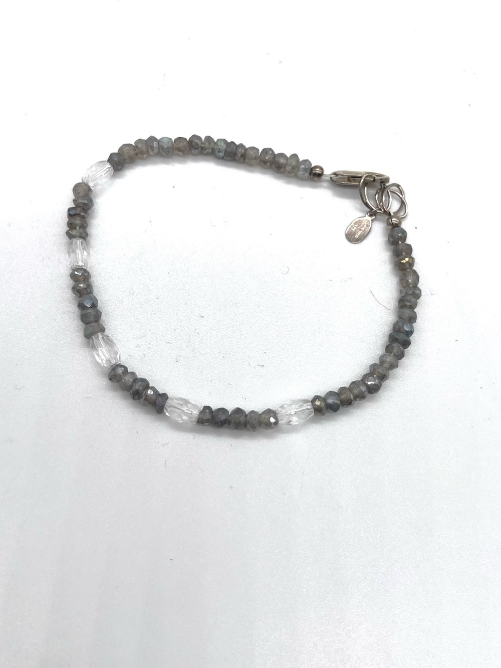 Deb Guyot Genuine Laborite Diamond Quartz 925 Sterling Silver Bracelet